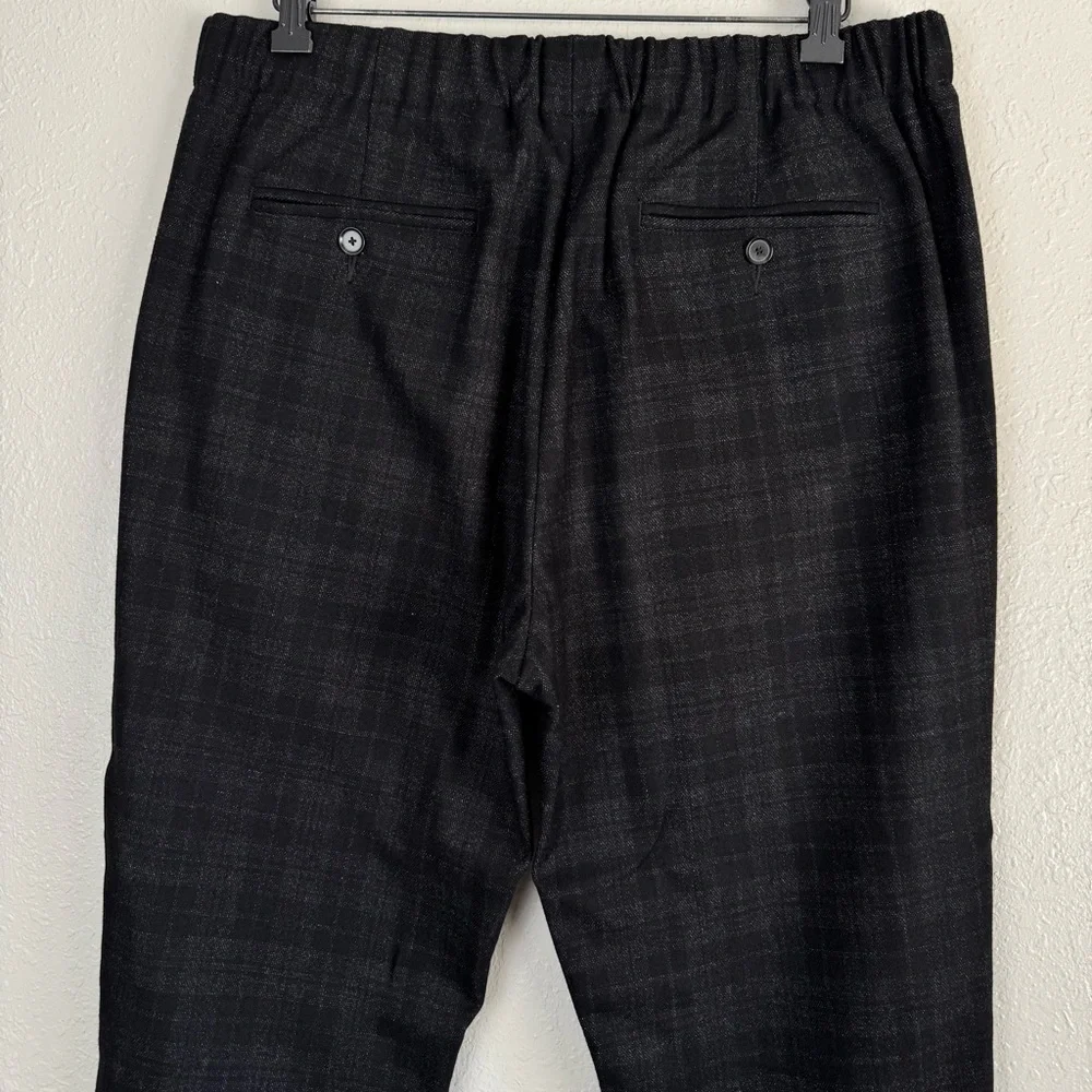 Vince wool blend black gray plaid jogger pants 34 - Picture 8 of 12